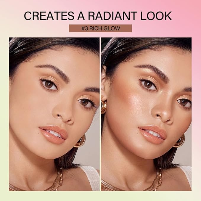 Cream Contour Stick, Face Shimmer Bronzer Stick, Blendable Natural Glow Highlighter Makeup Stick, Multi-Use Tinted Solid Moisturizer Stick,Body Face Illuminator Luminizer,02 Soft Glow-BrightBean Baby