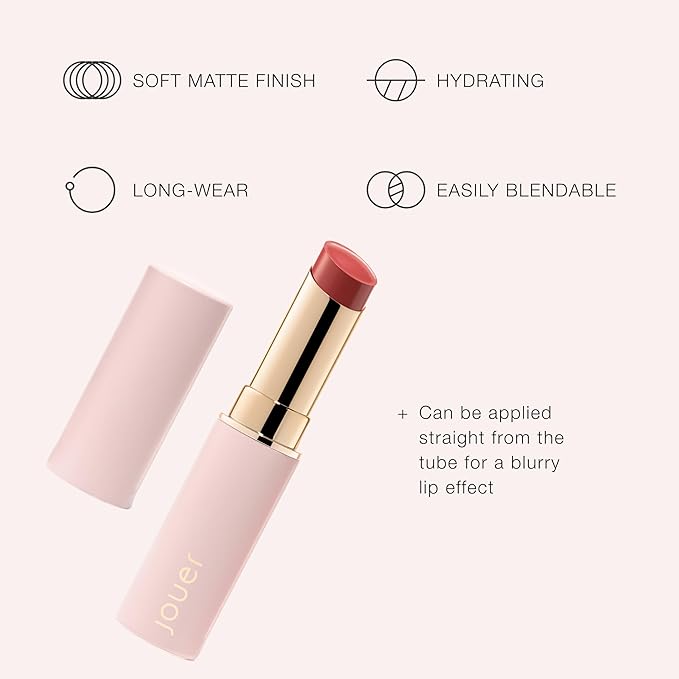 Jouer Balm Bouche Demi-Matte Lip-Féminité - Tinted Lip Balm - Hydrating Lip Tint Long Lasting - Matte Lip Color - Jojoba Seed Oil and Shea Butter Formula-BrightBean Baby