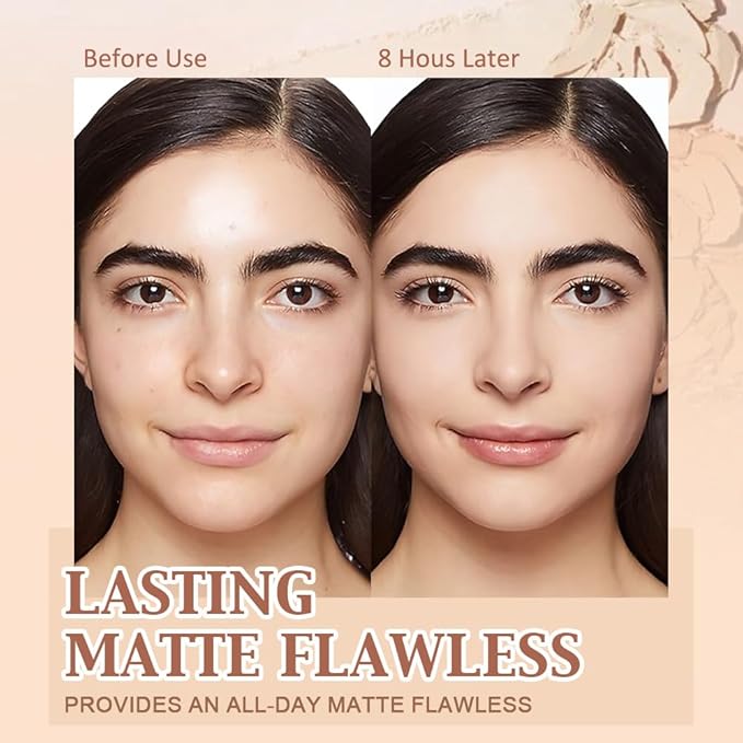 evpct Kaely Oil Control Pressed Face Powder, Get Smooth Flawless Fine Lines and Lightweight Finishing Foundation, Control Shine Long Lasting Waterproof Face Setting Powder Cosmetic, 01 Classic Ivory-BrightBean Baby