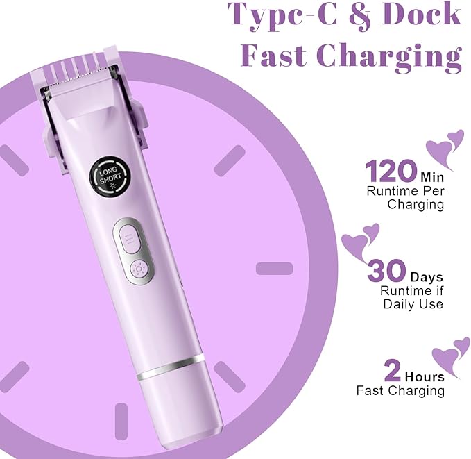 4-in-1 Waterproof Bikini Hair & Body Hair Trimmer - Rechargeable Shaver - IP7-compact for Travel， Cordless Use-BrightBean Baby