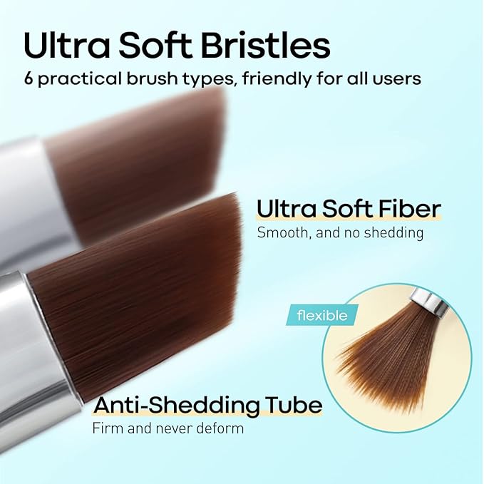 Modelones Nail Art Brushes Set, Nail Brush kit Gel Polish, Extension Gel, Liner, Carving, Apex Building, Dotting Pens Professional Tools for Drawing Painting 3D Design Salon & DIY Use-BrightBean Baby