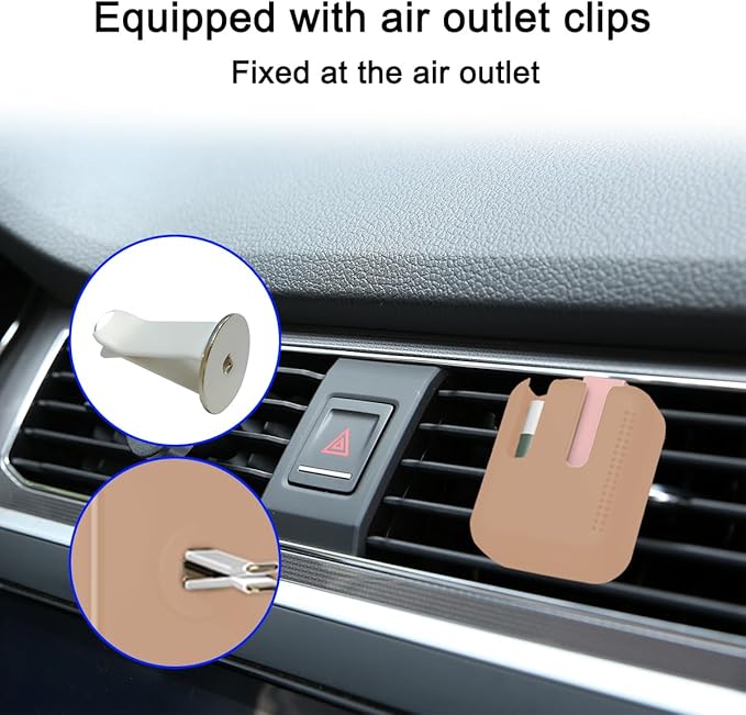 Holder for Car Air Vent, Upright Washable Lip Balm Protector for Women Girls, Auto Interior Space Saving Accessories, Universal for Vehicle, Truck and More（Brown）-BrightBean Baby