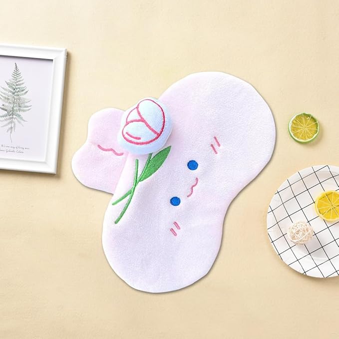 PERFECTSIGHT Rabbit Sleep Eye Masks, Cute Plush Sleep Eye Cover Lightweight Adjustable Eyeshade Faux Fur Mask Cover for Women Men Sleep Travel Nap, Pink Bunny Tulip-BrightBean Baby