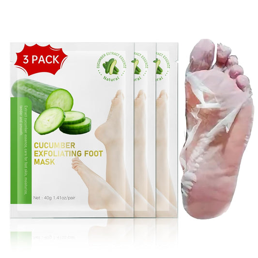Foot Peeling Mask, Natural Exfoliating Foot Mask, Dead Skin Callus Remover Repair Heels, Hydrating Foot Care for Dry Cracked Feet（3 PacK）-BrightBean Baby