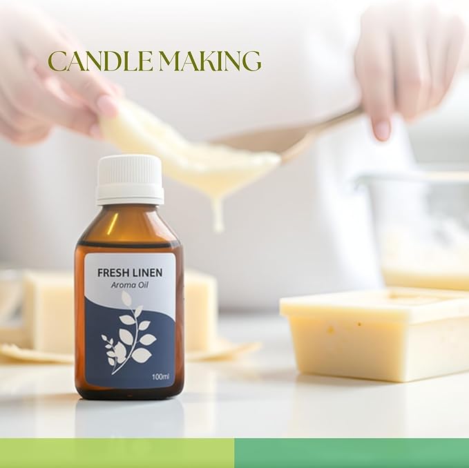 Roots & Above Fresh Linen Aroma Oil 3.38 oz/100ml Perfect for Diffusers, Soap Making, Candles, Lotion, Home Scents, Perfume & Fragrance Oils-BrightBean Baby