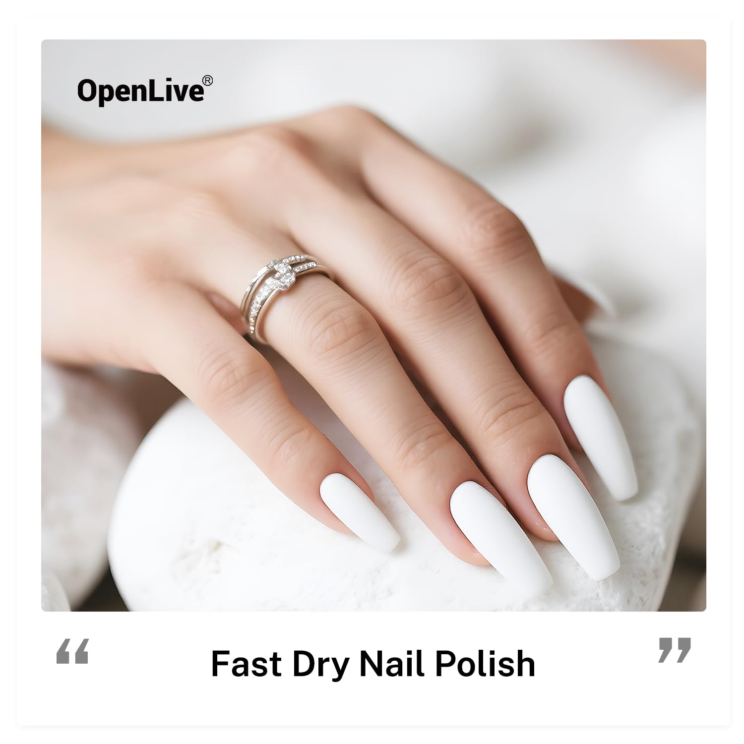 16.5ml White Nail Polish Large Volume Quick Drying Nail Polish, Fast Drying and Long Lasting Color Nail Art DIY Home Manicure Gift for Women-BrightBean Baby