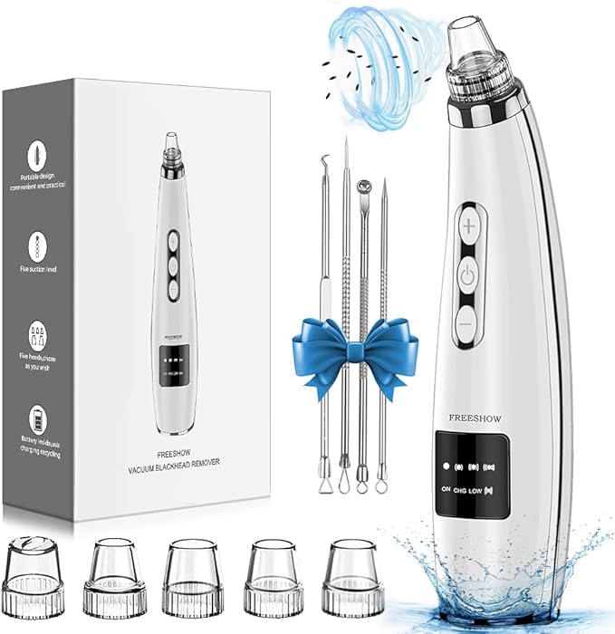 Blackhead Remover Pore Vacuum Upgraded Facial Pore Cleaner Electric Comedone Whitehead Extractor Tool-5 Suction Power,5 Probes,USB Rechargeable Blackhead Vacuum Kit for Women & Men-BrightBean Baby