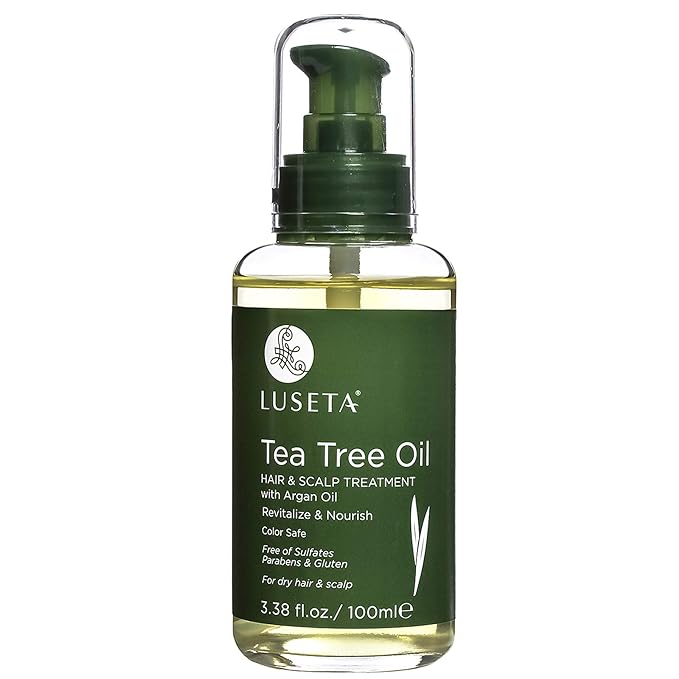 Luseta Tea Tree Oil for Hair, Hair Serum for For Damaged and Oily Hair, Revitalizing & Nourishing for Healthy Hair Color Safe Hair Oil 3.38 Fl oz-BrightBean Baby