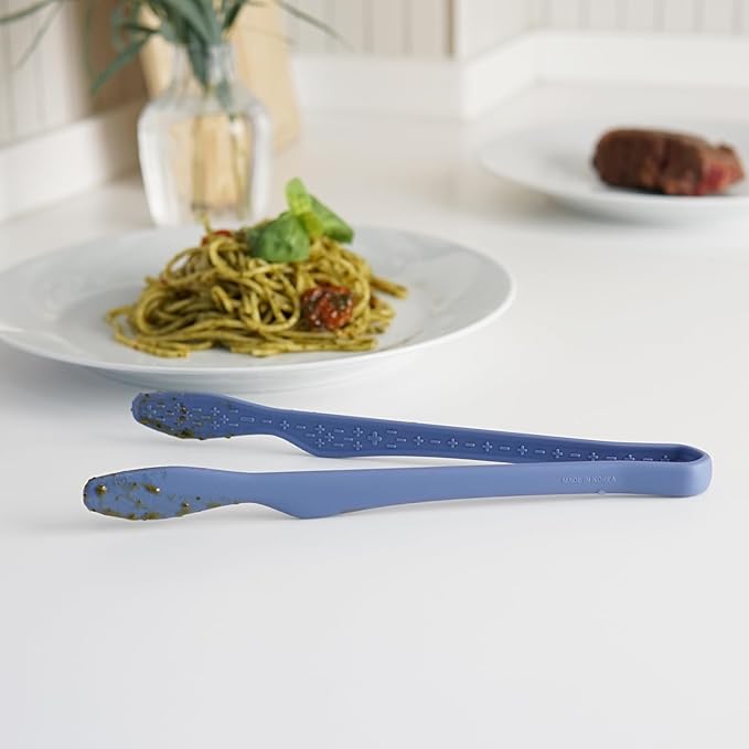 carrotez Silicone Tongs for Cooking, Anti-Slip,Non-Scratch Kitchen Tongs 9.5 inch Silicone Tongs 1Pack - Blue