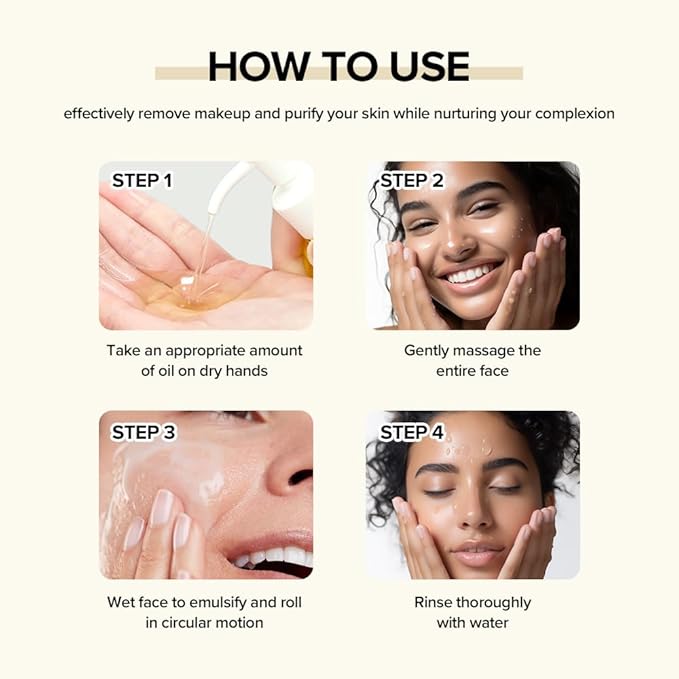 Neutriherbs Makeup Remover Oil Cleanser, Vitamin C Cleansing Oil for Long Last and Waterproof Makeup, Sunscreen, Fit All Skin Type - 3.71 Fl.Oz-BrightBean Baby