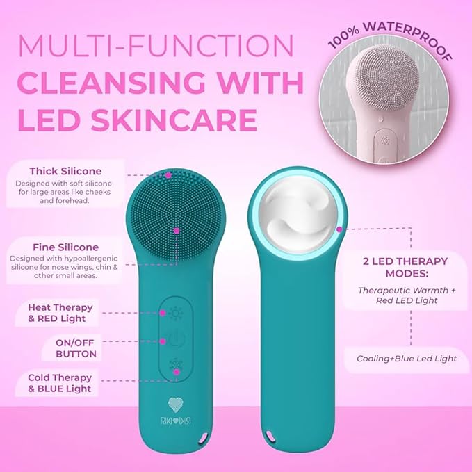 Electric Silicone Face Scrubber - 2-in-1 Facial Rotating Vibrating Exfoliating Brush - Waterproof & Portable, Rechargeable, for Cleaning, Exfoliation, Massage, Suitable for Men & Women-BrightBean Baby