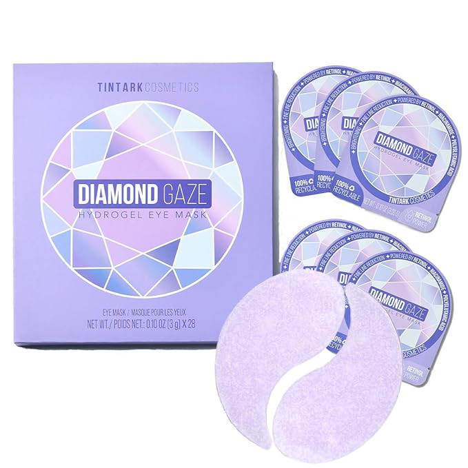 DIAMOND GAZE Under Eye Patches 28 Pairs, Rejuvenate Eye Area, Soothing Hydrate Brighten Skin, Plumps Fine Lines, Hydrogel Eye Mask with Retinol, Niacinamide and Polyglutamic Acid, Eye Gel Pads-BrightBean Baby