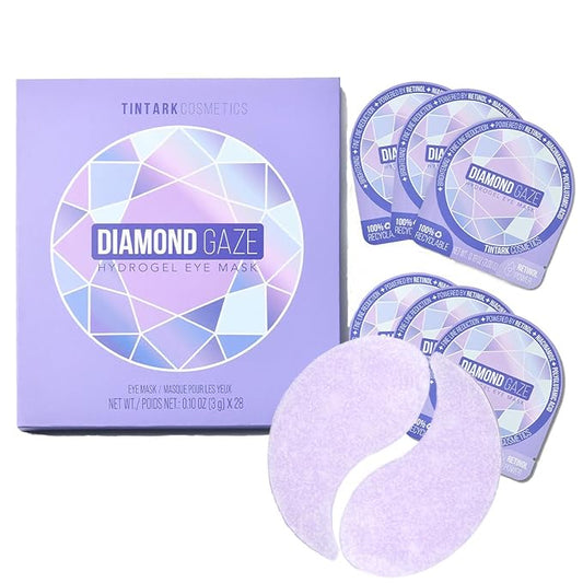 DIAMOND GAZE Under Eye Patches 28 Pairs, Rejuvenate Eye Area, Soothing Hydrate Brighten Skin, Plumps Fine Lines, Hydrogel Eye Mask with Retinol, Niacinamide and Polyglutamic Acid, Eye Gel Pads-BrightBean Baby