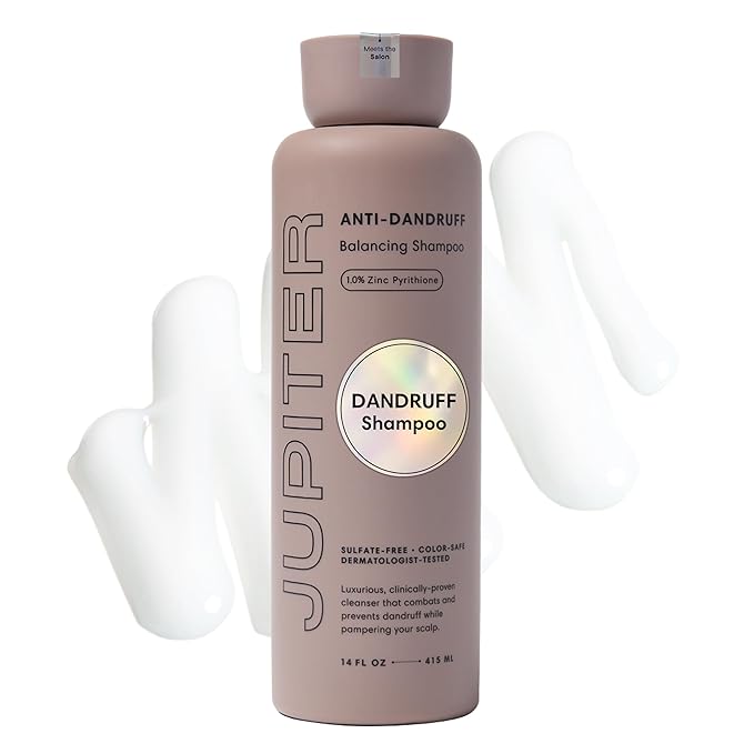 Jupiter Anti Dandruff Shampoo, for Women & Men, Physician-Formulated for Flaky, Itchy, Oily, Dry Scalp, Vegan, Sulfate-Free, Color-Safe, & Paraben-Free, Anti-Dandruff Shampoo with Zinc, 14 fl oz-BrightBean Baby