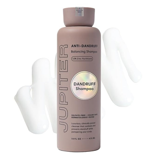 Jupiter Anti Dandruff Shampoo, for Women & Men, Physician-Formulated for Flaky, Itchy, Oily, Dry Scalp, Vegan, Sulfate-Free, Color-Safe, & Paraben-Free, Anti-Dandruff Shampoo with Zinc, 14 fl oz-BrightBean Baby