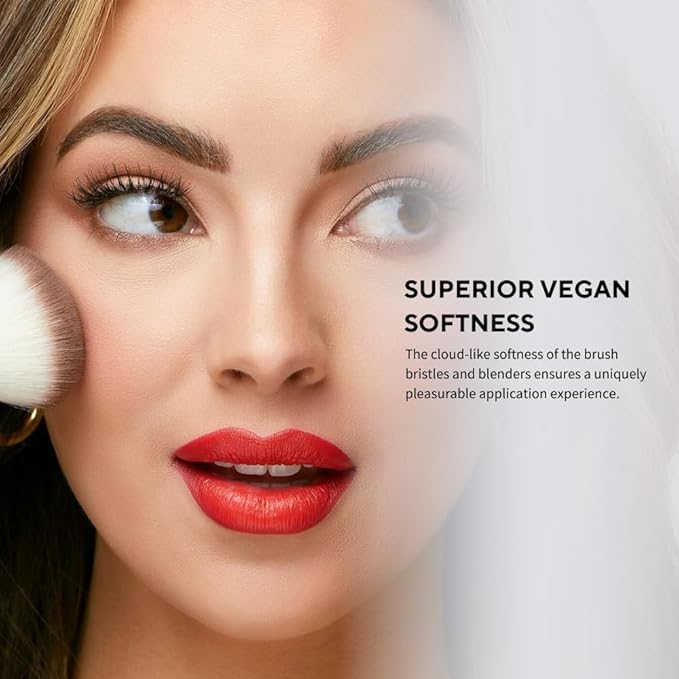 Professional Makeup Brush 11 Piece Set, Premium Synthetic Vegan Brushes Kit for Blending Powder, Foundation, Concealer, Blush & Eye Shadow, Cruelty-Free-BrightBean Baby
