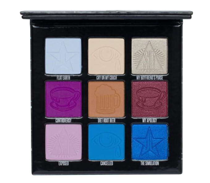 Jeffree Star Cosmetics Weirdo Mini Palette + Mini Controversy & Black Jeffree Star Approved Mascara Bundle of 3, Red-BrightBean Baby