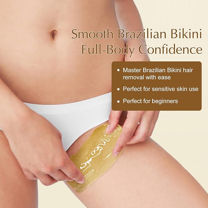 Hard Wax Beads, 1lb Honey Wax Beans for Hair Removal, Hard Wax for Sensitive Skin at Home, Wax Refill Perfect for Brazilian Bikini, Legs, Facial, Eyebrow and Full Body for Women and Men-BrightBean Baby