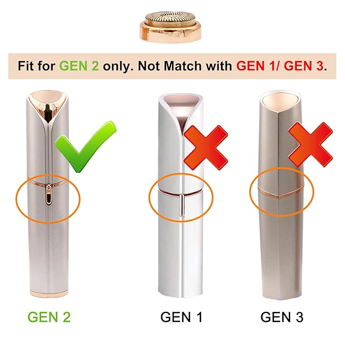 Gen 2 Replacement Heads Compatible With Flawless Facial Hair Remover For Women, Double Ring Replacement Blades For Old Flawless, 6 Count-BrightBean Baby