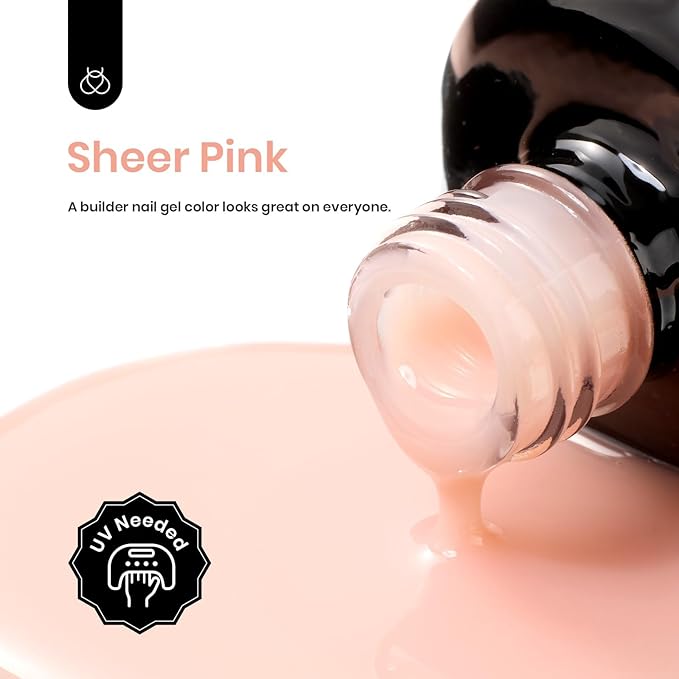 Beetles Builder Gel for Nails,0.51 OZ 7 in 1 Nude Jelly Builder Nail Gel Color for Building Apex & Nail Extension Strengthen Thin Nails Salon DIY Manicure Nail Art for Women-BrightBean Baby