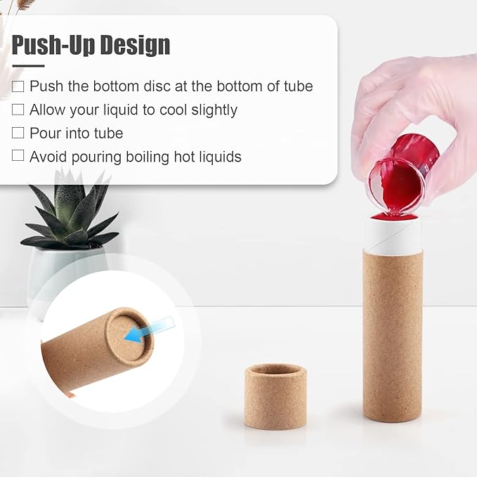 10 Pcs 25g Paperboard Lip Balm Tubes Refillable Krafts Paper Lipstick Tube Round Cardboard Empty Lip Gloss Container Holder Tubes for DIY Chapstick Salve Cosmetic Lotion Solid Perfume - Brown-BrightBean Baby