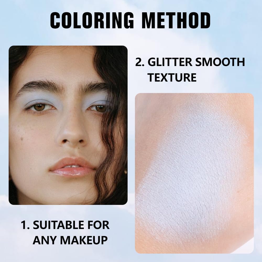 Kaely Pressed Single Eyeshadow Makeup, Light Blue Monochrome Matte Eye Shadow for Older Women, Neutral Powder Eyeshadow Palette Pigmented Waterproof, sombras para ojos, Lightweight Blendable, 22-BrightBean Baby