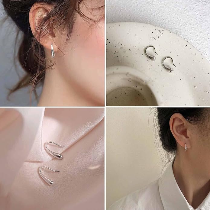 Vintage Water Drop Earrings Gold Teardrop Earrings Tiny Droplet Earrings Minimalist Everyday Earrings Jewelry for Women and Girls-BrightBean Baby