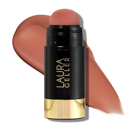 LAURA GELLER NEW YORK Serum Blush Tint, Lightweight Liquid Blush for Cheeks, Weightless Watercolor Sheer Finish, True Tawny-BrightBean Baby