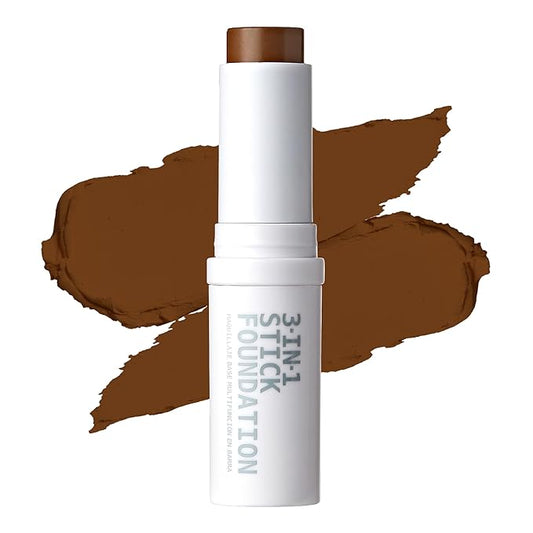 Ruby Kisses Natural Full Coverage 3-In-1 Stick Foundation. Easy to Apply, Hydrating, Lightweight, Long Lasting, Concealer and Contour Stick for Face Makeup (Chestnut)-BrightBean Baby