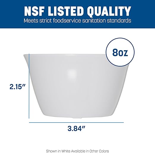 Carlisle FoodService Products Dallas Ware Reusable Plastic Bowl Bouillon Cup Bowl for Home and Restaurant, Melamine, 8 Ounces, Ocean Blue, (Pack of 24)