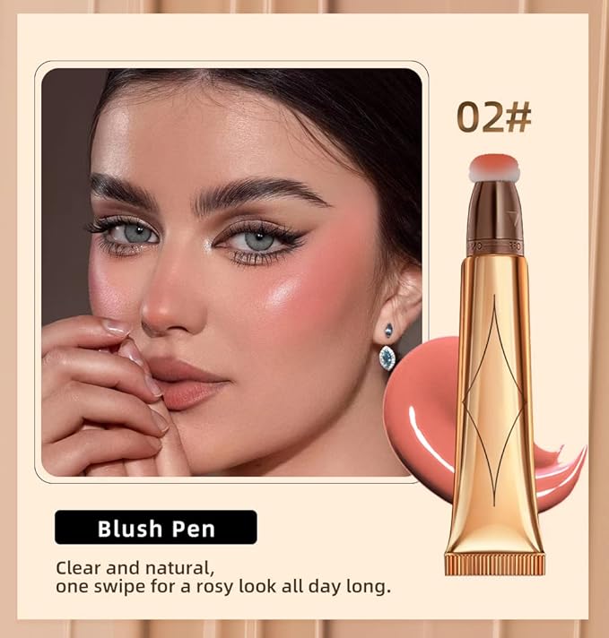 Liquid Blush Beauty Wand, Face Concealer Contouring With Halo Glow Liquid Filter Long Lasting & Smooth Matte Finish Liquid Illuminator Makeup Stick (03 Cherry Red)-BrightBean Baby