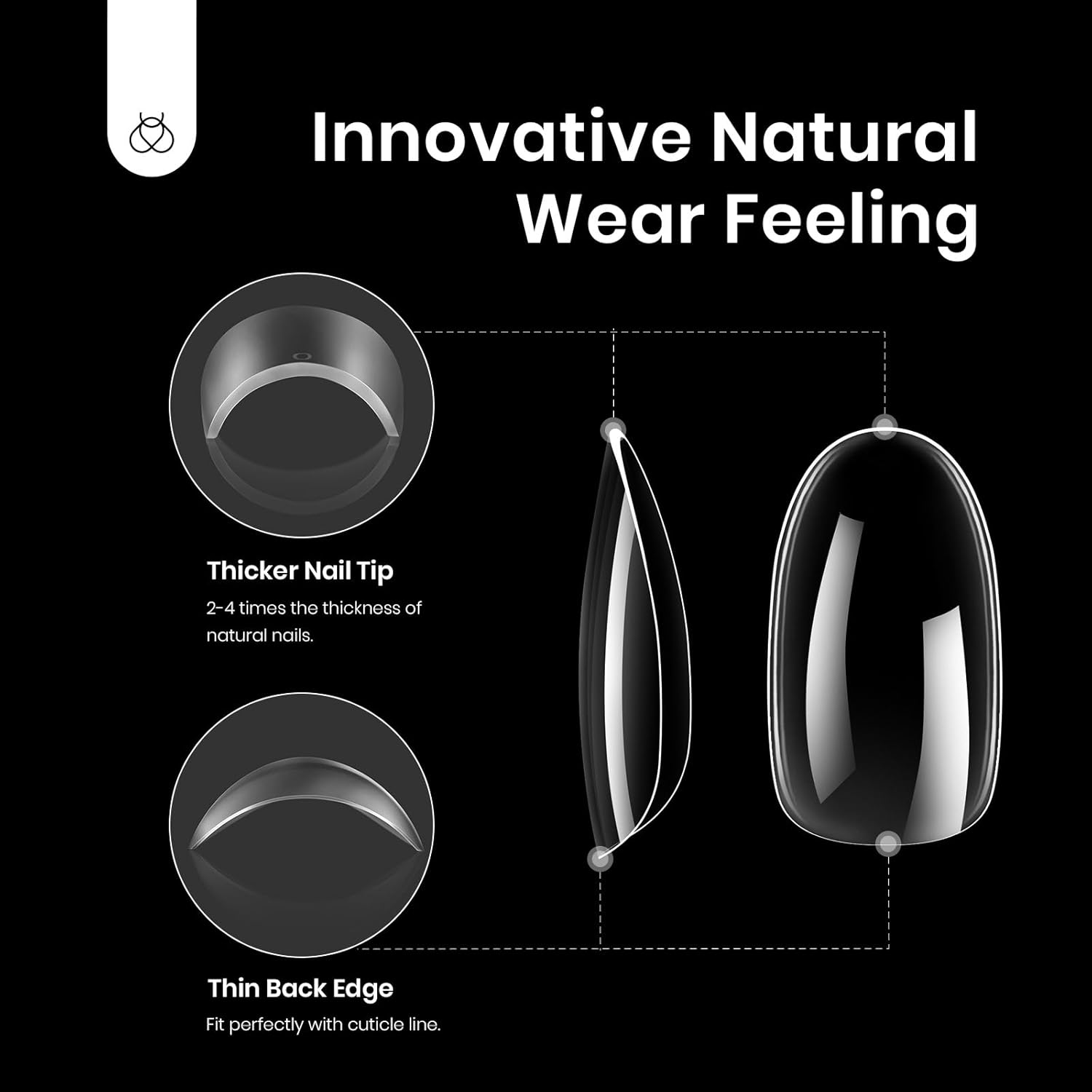 Beetles Gel Nail Tips 288Pcs Pre-Shaped Short Oval Fake Nails Gelly Tips Clear Press on Nail Tips Full Cover False Nails Gifts for Girls Women Gelly Tips Home DIY Nail Salon-BrightBean Baby