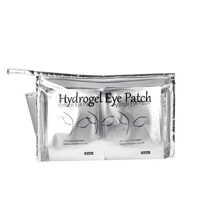 Eyelash Extension Eye Pad, 100 Pairs Under Eye Pads, Lint Free DIY False Lash Extension Beauty Makeup Hydrogel Gel Eye Patches with Transparent Cosmetic Bag-BrightBean Baby