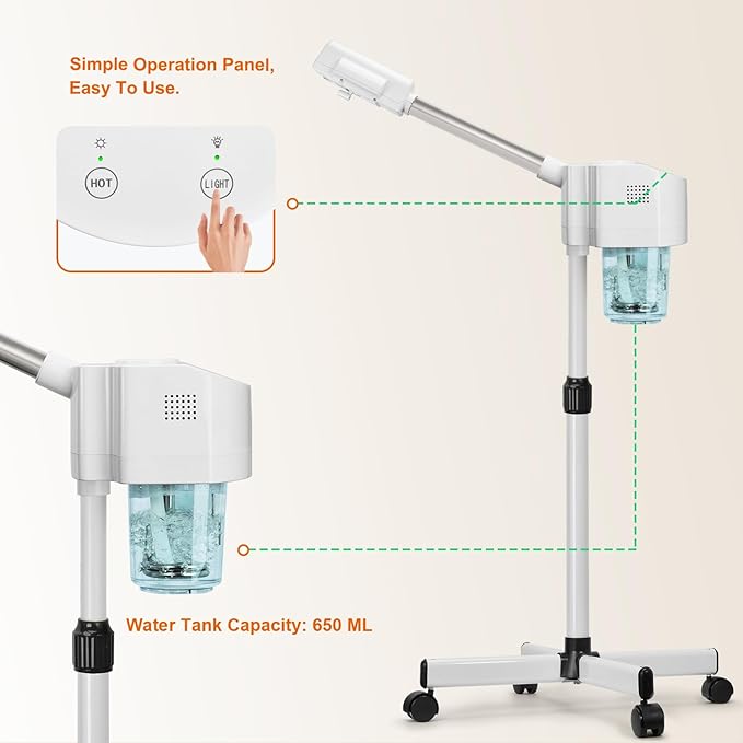 JOSTZHXIN Professional Facial Steamer, Esthetician Face Steamer Hot Mist, Facial Steamer for Home Beauty Salon Spa-BrightBean Baby