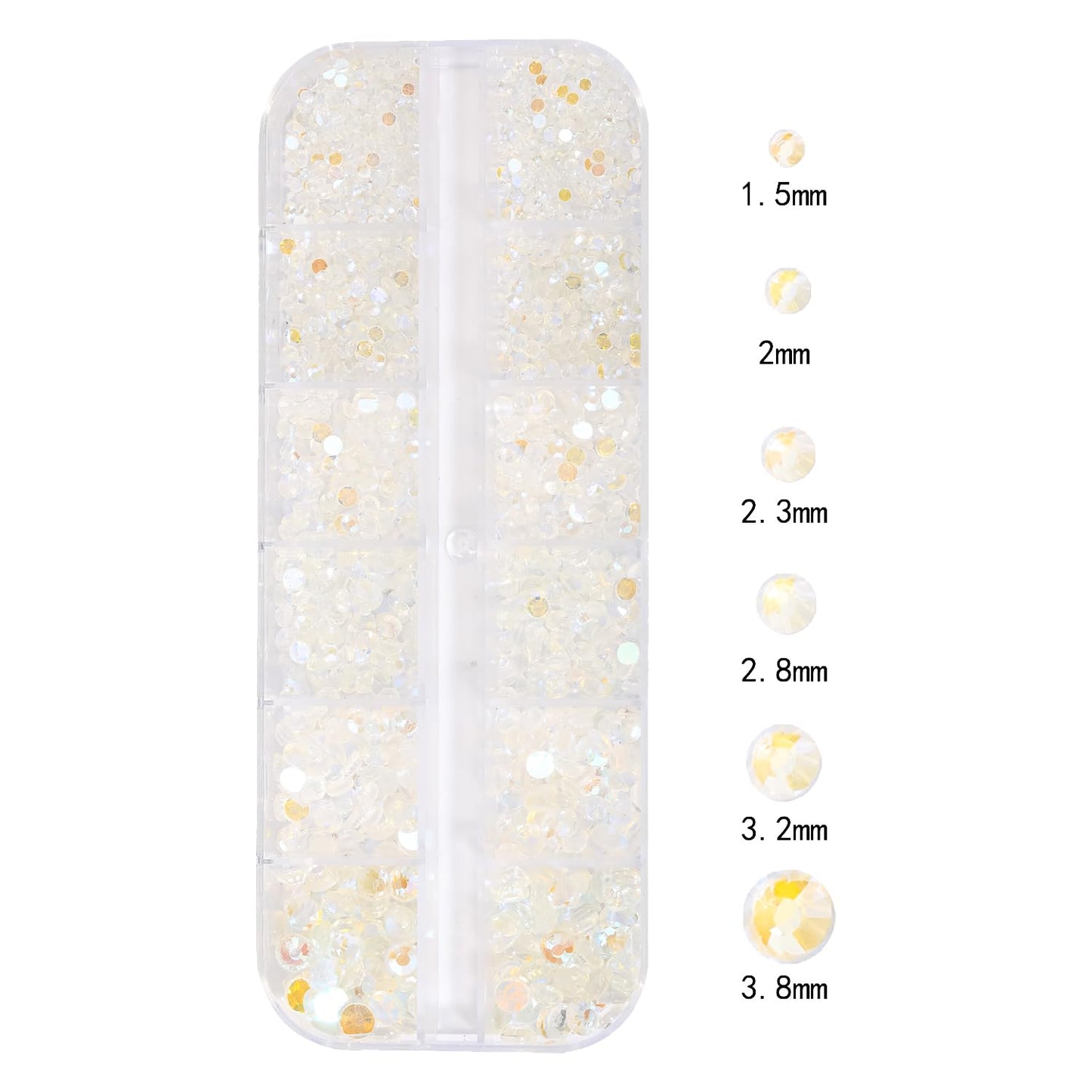 HNUIX Nail Rhinestones - 3D Multi Shape Size Crystal, Crystal Aurora Nail Gems, Flat Back, with Kit, for Nail Art, DIY Decorations-BrightBean Baby