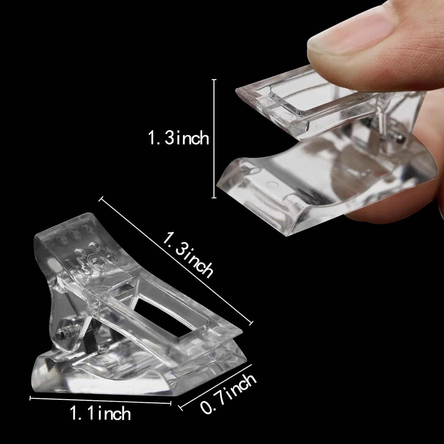 10 Pcs Nail Tips Clip for Quick Building Extension Nail Mold & Nail Tips,Plastic Transparent Dual Nail Form Extension Clip Builder DIY Manicure Nail Art Tool(Nail Clip)-BrightBean Baby