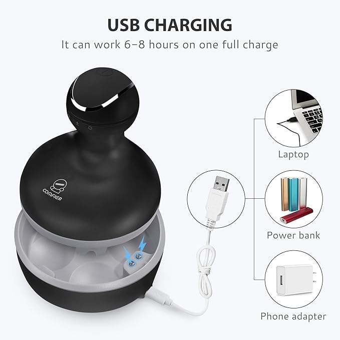 COMFIER Electric Scalp Massager, Waterproof Head Massager with Mutlti-Modes Vibration, Handheld Portable Head Scratcher for Hair Growth, Dog Cat Massager for Deep Clean and Stress Relax-BrightBean Baby