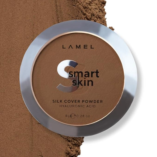 Lamel Smart Skin Silk Compact Powder - Long Lasting Pressed Finishing Powder - Oil Control Makeup, Suitable for Dry Skin, Lightweight Formula - 406 Caramel 0.28 oz-BrightBean Baby