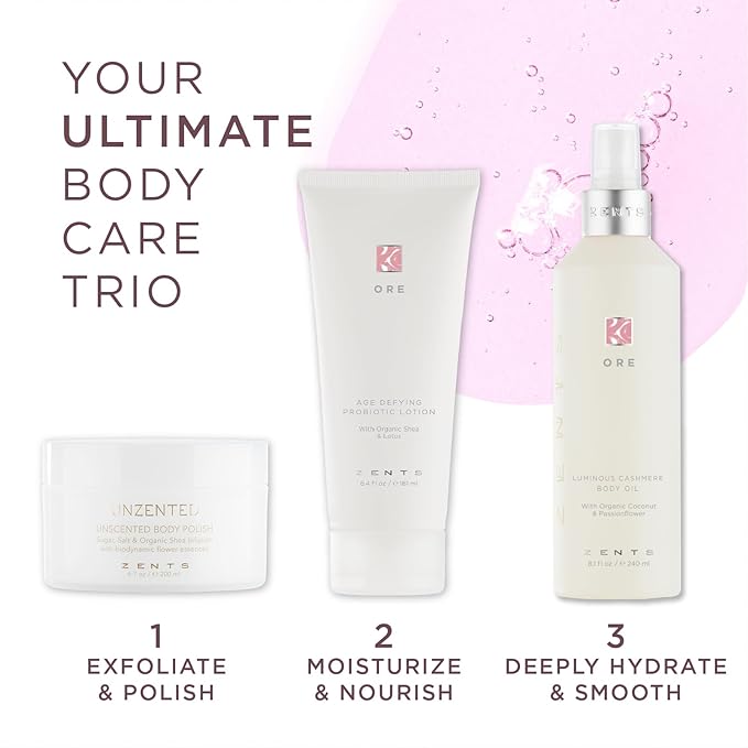 Zents Luminous Cashmere Body Oil (Ore Fragrance) | Moisturizing Body Oil with Vitamin E & Organic Coconut Oil | Softens & Smooths Skin | 8 fl oz-BrightBean Baby