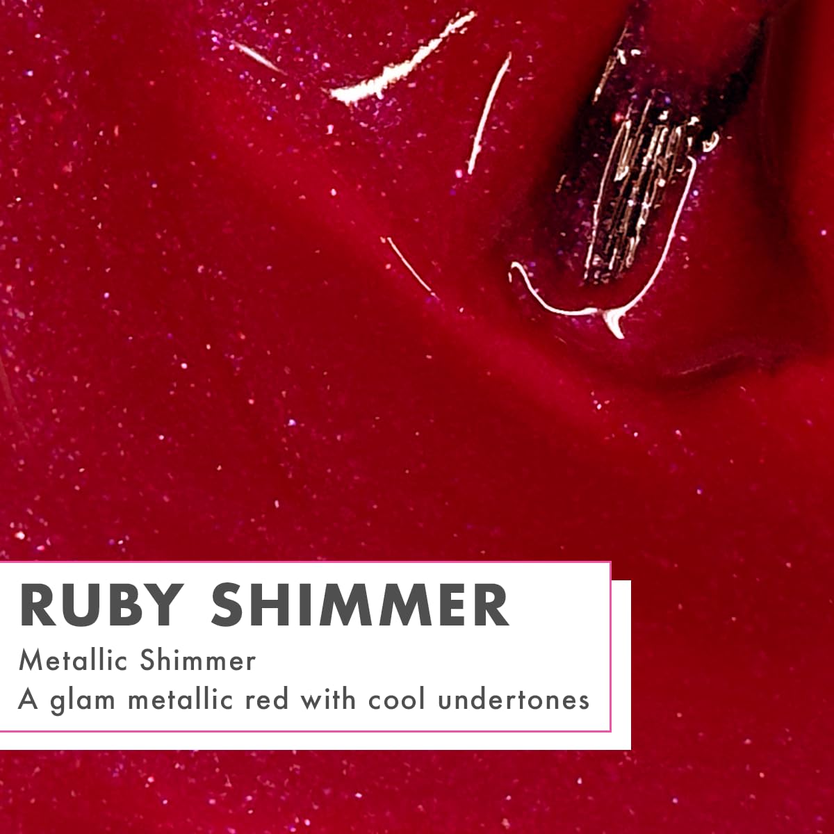 Olive & June Long Lasting Nail Polish | Plump Gel-Like Finish No Lamp Needed | Lasts up to 10 days | Salon-Quality at Home | 15-Free Vegan Cruelty-Free Chip-Resistant Shine | Ruby Shimmer Metallic Red-BrightBean Baby