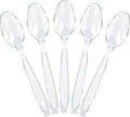 400 Count Heavy Duty Clear Plastic Spoons, Solid and Durable Disposable Spoons, BPA-Free and Heat Resistant, Premium Disposable Spoon for Party and Daily Use