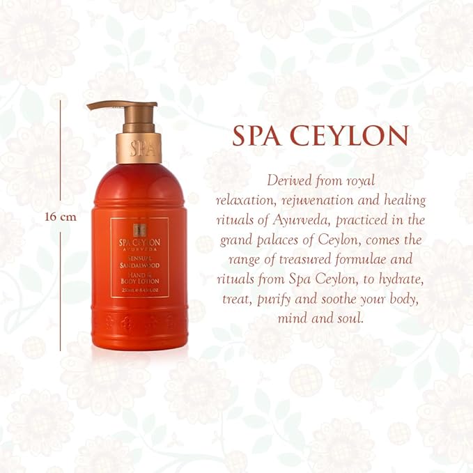 SPA CEYLON Sensual Sandalwood Hand and Body Lotion | Deep Hydrating Body Moisturizer with Coconut | Almond & Rice Bran | Cooling & Invigorating | Suitable for All Skin Types-BrightBean Baby
