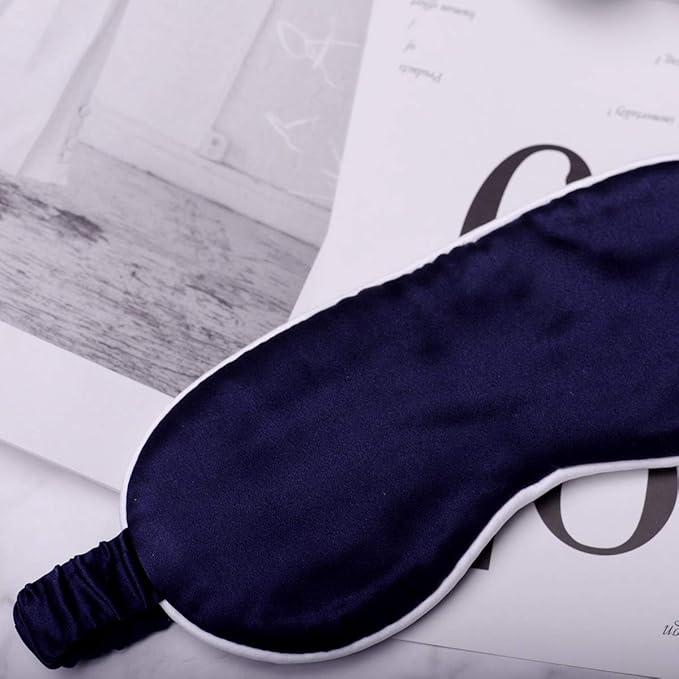 Silk Sleep Mask Light Blocking Luxury 100% Mulberry 19mm Silk Eye Mask Eye Cover Blindfold Ultra Soft Light & Comfy Anti Aging Skin Care with Travel Bag Gift Package-BrightBean Baby