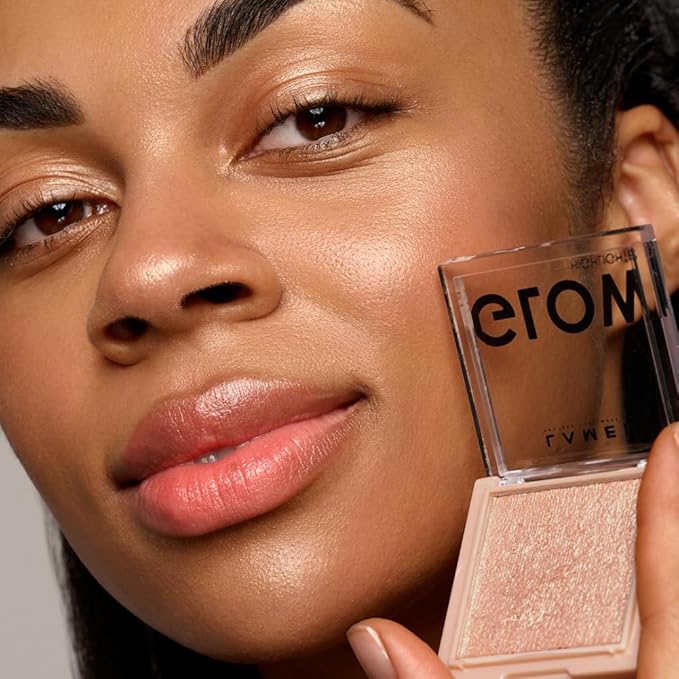 LAMEL Glow Highlighter: Face Make Up & Contour Palette in Deep, Vibrant Colors - Natural Shimmer - Compact Size & Perfect for Travel - Cruelty Free - 3.8gr/0.13 oz 402 (Sun)-BrightBean Baby