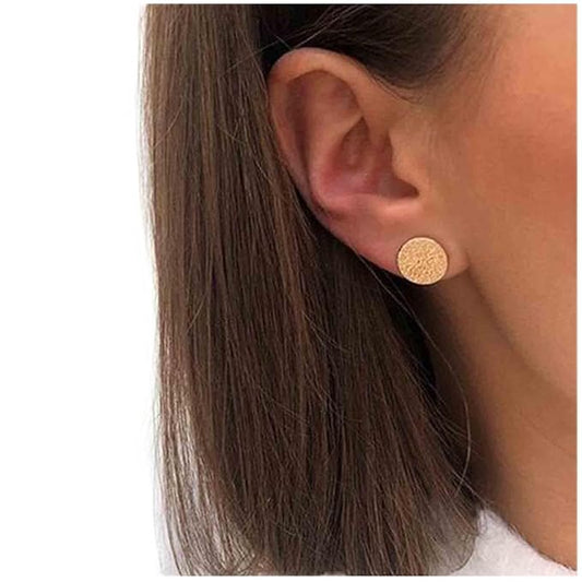 Boho Disc Coin Studs Earrings Gold Hammered Coin Earrings Tiny Circle Earrings Studs Minimalist Geometric Earrings for Women and Girls Gifts-BrightBean Baby