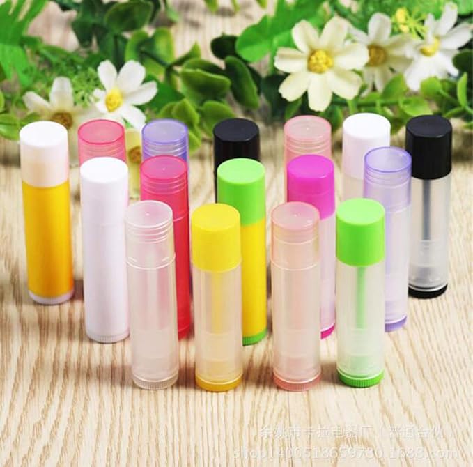 5ml 50 Pcs Empty Clear Lip Balm Tubes Containers with Twist Bottom and Multi Color Caps for Making Lip Balm,DIY Cosmetic Tubes-BrightBean Baby