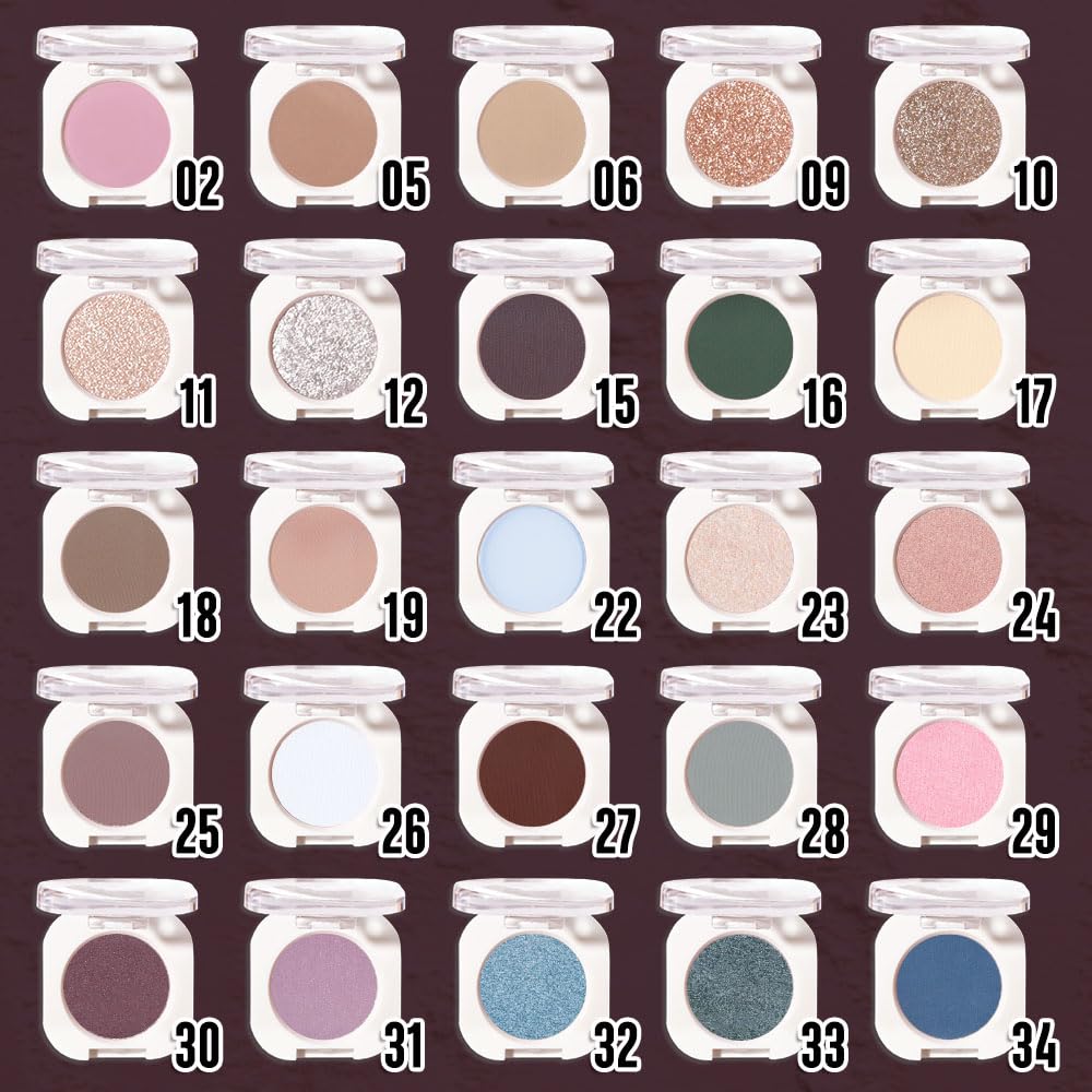 Single Matte Eye Shadow Palette Makeup, Plum Matte Eyeshadow for Women, Monochrome Eye Shadow Makeup, Pigmented Waterproof Sombras Para Ojos, Vegan, Talc, Paraben & Cruelty Free, 30-BrightBean Baby