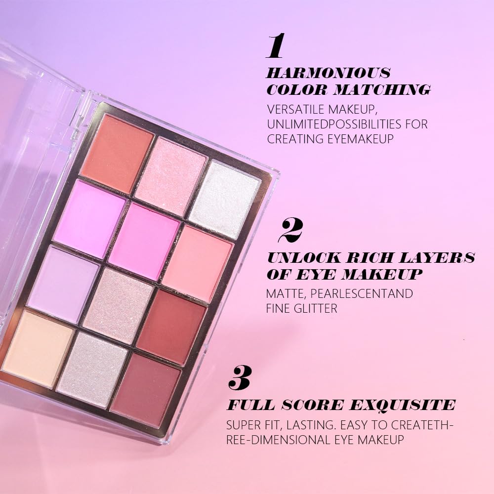 Silver Purple Mauve Eyeshadow Palette,Natural Neutral Warm Cream Light Colors Eyeshadow Palette,Eye Shadow Palette Long Lasting Naturing-Looking Make Up Pallets for Women,Vegan-BrightBean Baby