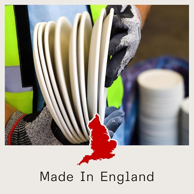 Made In Cookware - Serving Platter - White With Navy Rim- Porcelain England