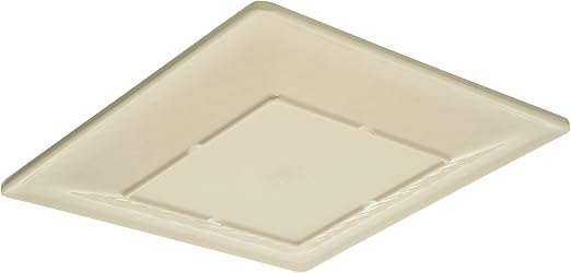 Carlisle FoodService Products Grove Reusable Plastic Plate Square Plate with Rim for Home and Restaurant, Melamine, 8.5 Inches, Buff, (Pack of 12)